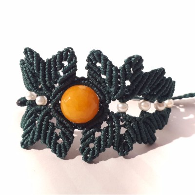 Κίτρινος αχάτης και πέρλες